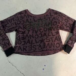 Small Purple Converse Crop Top Sweater